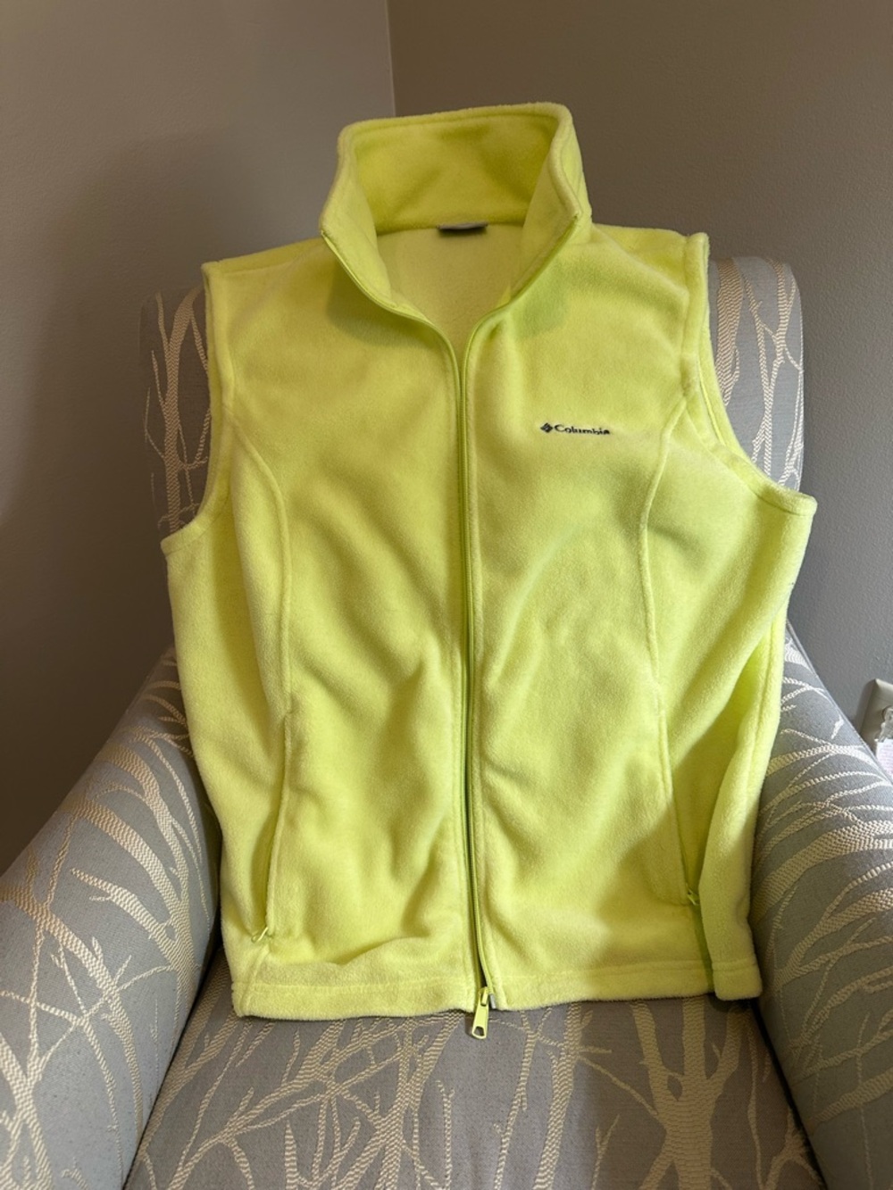 Columbia Bright Yellow Fleece Zip Vest